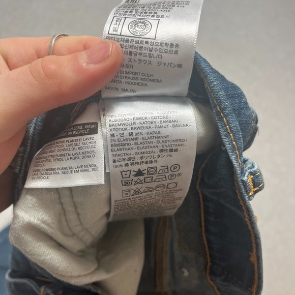 Levis Jeans Mens 40x30 Blue 559 Relaxed Straight Cotton Blend Denim (Meas 40x29) - Picture 9 of 10